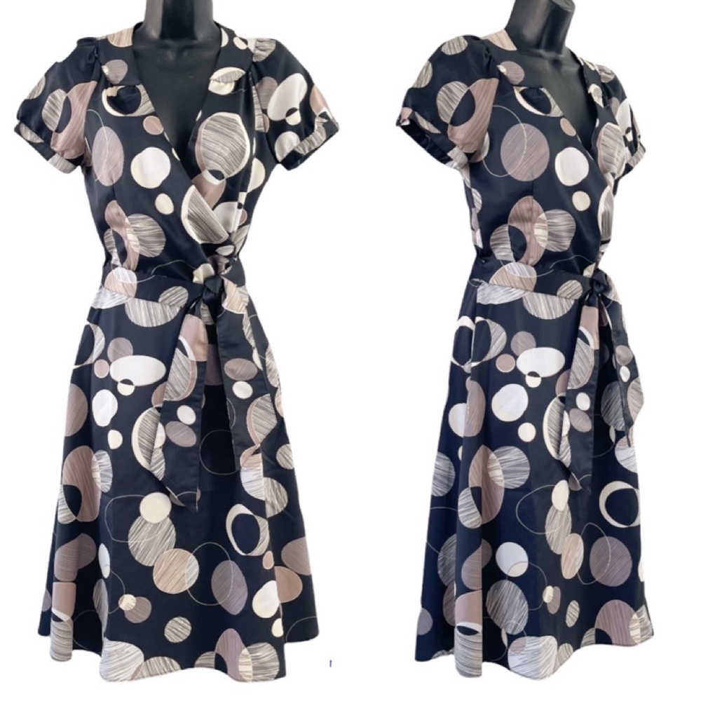 Zara Basic Faux Wrap A-Line Sash Tie Waist Dress Size Small